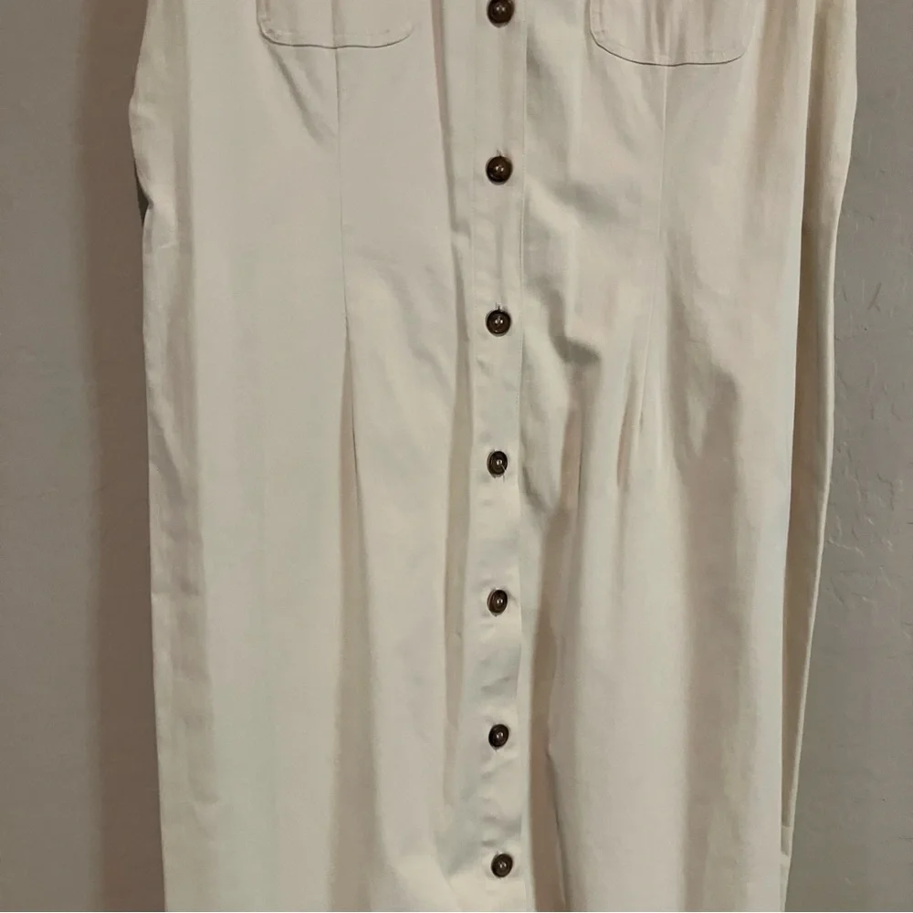 Vintage 90s Robbie Bee Cream Khaki Sleeveless Maxi Dress Women's Size 16 - Picture 7 of 7